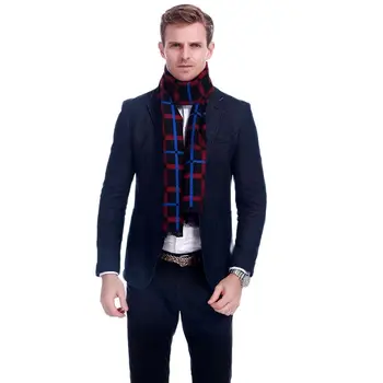 Най-новият дизайн мъжки шал топъл луксозен марка мода карирана вълна смес шалове мъж бизнес шал A3A18898