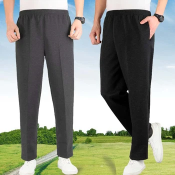 Мъжки плюс размер хлабав плета памук спортни панталони дебел материал пролетта джогинг улични панталони бягане голям плюс размер