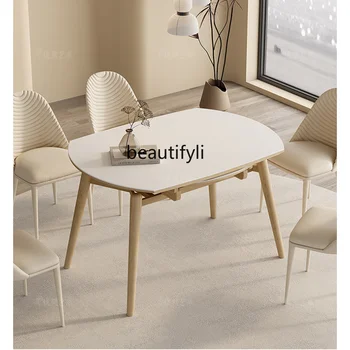 Каменна плоча прибираща се сгъваема маса за хранене и стол Малък апартамент маса за хранене Комбинирана маса за хранене комплект мебели