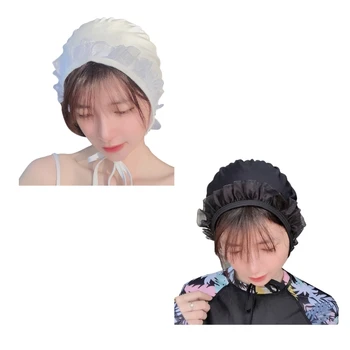 2024 Нова сладка плувна шапка водоустойчива плувна шапка със защита на ушите, шапки за къпане за дълга гъста къдрава коса Дамски момичета