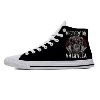 Victory Or Valhalla Odin Viking Legend Ежедневни платнени обувки Високи Топ Леки Последни Бордови обувки Дишащи Мъже Дамски Маратонки