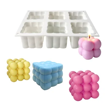B0089 Начало Описание Силиконов молд за куб на Рубик Креативен печен мус торта Желе Ароматерапия Форма за свещи