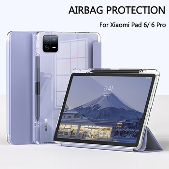 TriFold калъф за Xiaomi Pad 6 Max 14 2023 Pad 6 6 Pro 2023 Pad 5 Pro с калъф за молив за Redmi Pad 10.61