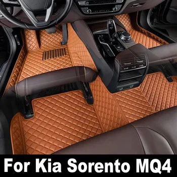 Автомобилна мокетна подова стелка за Kia Sorento MQ4 2021 2022 2023 Водоустойчива кожена котка Подови постелки Ленти Para Automovil Аксесоари за кола