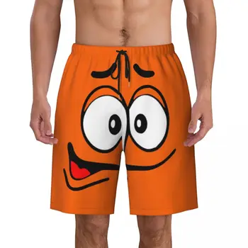 Карикатура шоколад оранжеви бонбони лица печат мъжки бански костюми бързо сухи бански костюми плаж борда шорти шорти