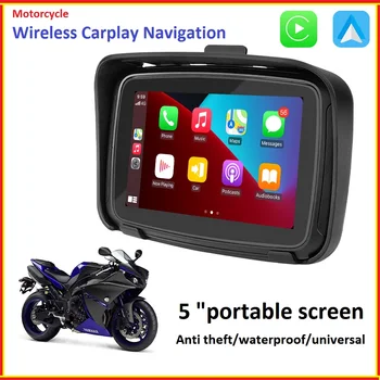 Portable 5 инчов Motocycle навигация GPS водоустойчив IPX7 Linux LCD дисплей монитор безжичен Carplay Android Auto Moto Car игра