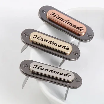 3 комплекта декоративни етикети метални катарами ръчно изработени писма етикети за чанти Портмоне дънки обувки закопчалки DIY хардуер Аксесоари за шиене