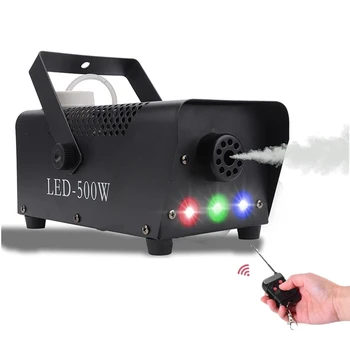 Fog машина с цветни LED светлини ефекти, 500W мъгла маслена помпа за сватба, Хелоуин, парти и етап ефект дим машина