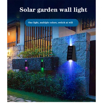 LED водоустойчива градинска ограда Външна декорация за външни слънчеви стенни лампи, висящи нагоре и надолу за светеща слънчева светлина
