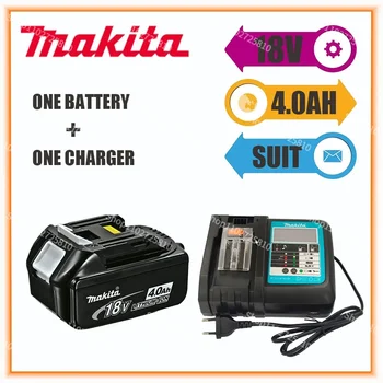 100% оригинална акумулаторна батерия за акумулаторни електроинструменти Makita 18V 4.0Ah с LED литиево-йонна подмяна LXT BL1860B BL1860 BL1850