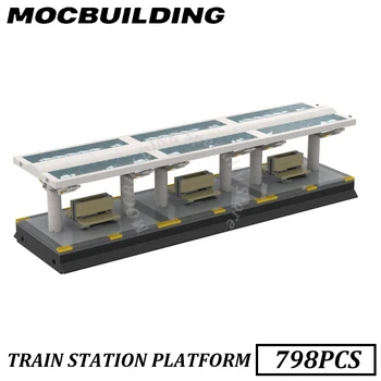 Модулна платформа на гарата MOC градивни блокове тухлени играчки дисплей строителство подарък рожден ден подарък