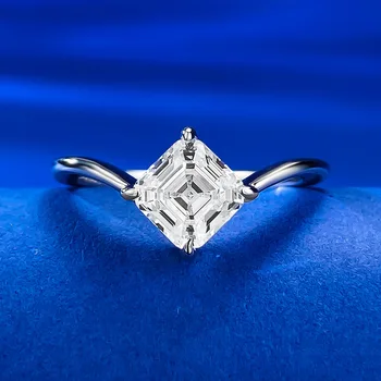 Уникален диамантен пръстен Lady Moissanite 100% истински 925 стерлинги сребро годежна сватбена група пръстени за жени булчински обещание бижута