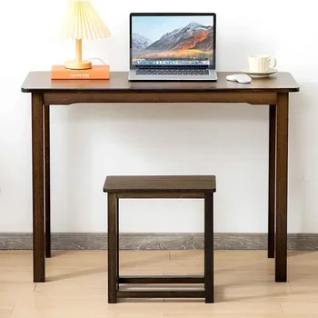 Nordic Student Desk Study Table Орехов цвят Просто компютърно бюро Правоъгълни маси Бамбукови мебели за дома Офис лаптоп маса