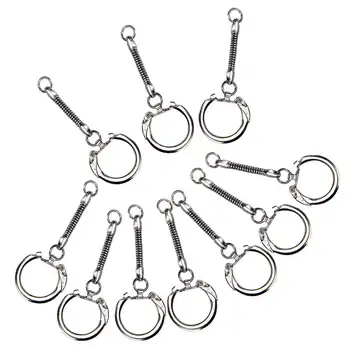 10pcs Сребърна метална верига W. Закопчалка ключодържател ключодържател чанта чар занаяти доставки