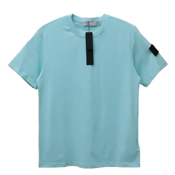 Мъжки тениски 2023 Лятно улично облекло Стари измити тениски Topstoney Loose Ретро кръгло деколте къси ръкави 118#