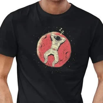 Астронавт спи на Луната Мъжка тениска Смешни Galaxy Man рожден ден идея печат