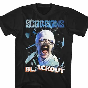 Памучна тениска Мода T риза Scorpions Blackout Черна тениска за възрастни с къс ръкав