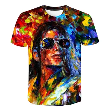 Майкъл Джексън 3D отпечатана тениска Мода Случайни Модерни улични облекла T риза Мъже Жени Улично облекло Къс ръкав Модерни Tees Tops