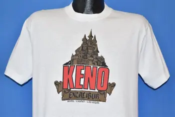 vtg 90s KENO EXCALIBUR HOTEL CASINO LAS VEGAS NEVADA TOURIST TRAVEL тениска M