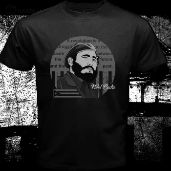 Че Гевара Класически портрет Фидел Ел Кабайо Кастро Куба Черни Мъже Върхове Тийс Лято Нов стил Мъже Висококачествена тениска