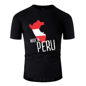 Дизайн Перу тениска кръгла яка мъже 100% памук мода висококачествен печат кожата приятелски и мека чай