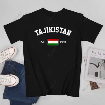 Унисекс мъже Таджикистан EST.1991 Ден на независимостта Тениска Тениски Тениски Жени Момчета 100% памук тениска