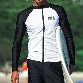 Нова мъжка мода Слънцезащита Бързосъхнеща бански костюми Тениска с дълъг ръкав Сърфинг Топ водни спортове Гмуркане Плуване Сърф костюм