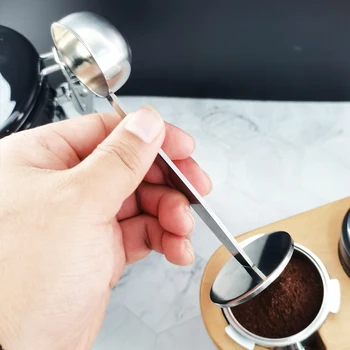 Неръждаема стомана стойка тампер лъжица инструменти 2 в 1 кафе лъжичка преносими кафе на прах измерване лъжички