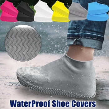  Водоустойчиви силиконови калъфи за обувки за многократна употреба Неплъзгащи се износоустойчиви капаци за дъждовни обувки Външни дъждовни дневни обувки Гумени ботуши за дъжд