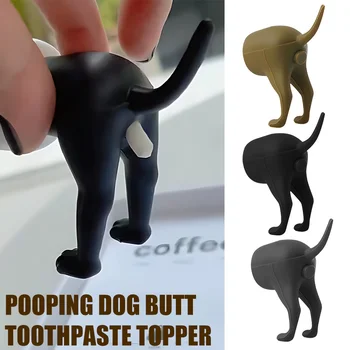 Паста за зъби Cap Pooping Куче Butt паста за зъби Topper Pooping повръщане Topper дозатор за приятели Cap Animal Funny Gadgets Подарък