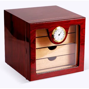  Луксозна кедрова кутия за съхранение на дърво Твърда червена черна кутия за съхранение на пури