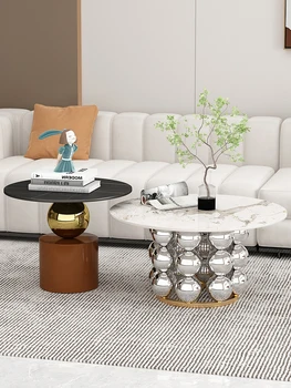 Nordic модерна масичка за кафе от неръждаема стомана комбинация хол прост творчески минималистичен диван странична маса