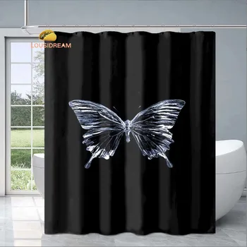 Красива пеперуда Изящна завеса за душ Модерен декоративен подарък Детска баня за възрастни Водоустойчива и устойчива на плесен