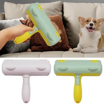 Pet Hair Remover Roller за многократна употреба 2-начин котка и куче коса отстраняване валяк преносим мъх валяк и кожа отстраняване инструмент за килим седалка