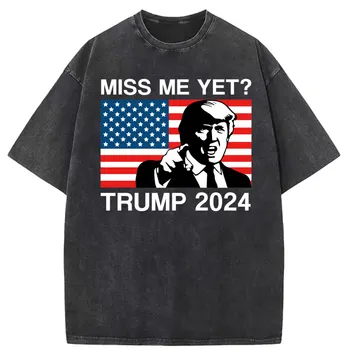 Miss Me Yet Trump 2024 Тениска Изпрана есен Извънгабаритни Camisa дълъг ръкав Мъжки суичъри Класически дрехи Новопристигнали риза