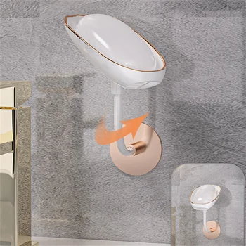2023Нов стенен държач за сапун за баня 360 градуса въртяща се сапунена чиния Самозалепващ се дренажен контейнер за сапун Стойка за баня
