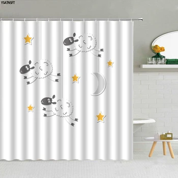 Simple черно бяло дъждовна капка душ завеса капчици модел полиестерен плат баня висящи завеси Начало декор геометрия вода