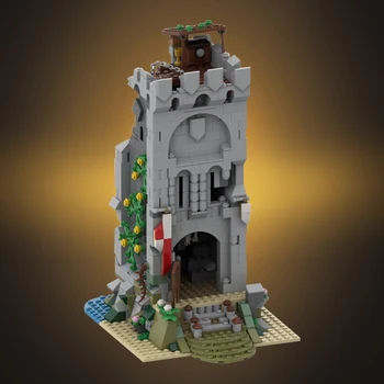 MOC Изоставена кула Модел Тухли Средновековен замък Модулен замък Строителен блок Детски играчки Подарък за рожден ден