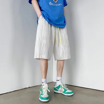 LAPPSTER-Youth Wave Y2k Улично облекло Потни шорти 2023 Лятна корейска мода Ежедневни торбести шорти за фитнес Мъжки черни шорти за тренировка 5XL