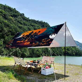 Хелоуин атмосфера водоустойчив сенник сенник, лек преносим UV устойчив палатка за плажуващи и къмпинг ентусиасти