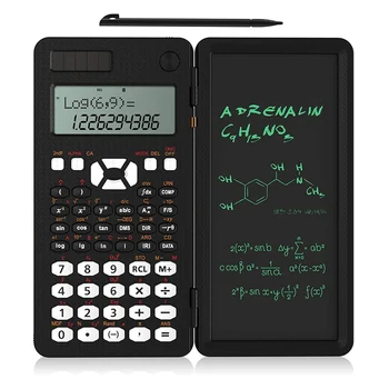 Научни калкулатори с таблет за писане,Слънчева енергия LCD научен калкулатор Notepad с функция 349, за студенти