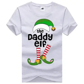 Дамски татко ELF Коледа T Shirt Girls Funny Xmas Party 100 Cotton Top Tees