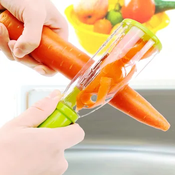 Многофункционална белачка за съхранение от неръждаема стомана с барел, зеленчуков и плодов пилинг колан, кухненски инструменти за съхранение