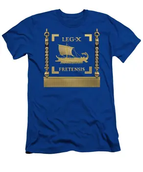 Trireme Standard of the 10th Legion of the Strait Blue Vexilloid of Legio X Fretensis T-Shirt
