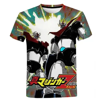 Аниме Mazinger Z Графична тениска Мъже Y2K облекло Летни ежедневни извънгабаритни T риза Мода Harajuku Streetwear Tops Tees