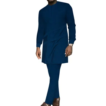 Африка Дрехи за мъже Дашики Мъжки комплект Bzain Богат африкански традиционно облекло Топ + панталони Мъжко облекло 4XL Етнически мъжки 2бр костюм