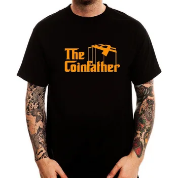 Fashion Памучна тениска The Coinfather Смешна пародия Crypto Lover Отпечатана памучна мъжка тениска Top Teeprinted T Shirts Cool T