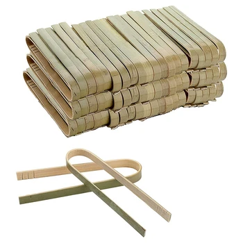 240 пакет мини бамбукови щипки, 4 инчови щипки за еднократна употреба, екологични мини бамбукови прибори за еднократна употреба тост щипки