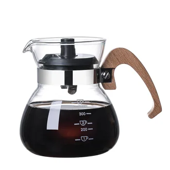 300ml споделяне пот студена вода пот ръчно изработени кафе кана керамични кафе филтърна чаша, филтърна хартия, домакински кафе кана стъклен чайник