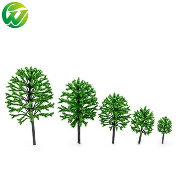 2018 Популярни Ново пристигане 20pcs зелен пластмасов модел дървета влак железопътен пейзаж 1:150
